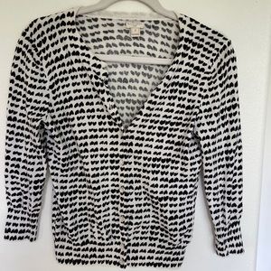 J. Crew The Clare Cardigan Hearts